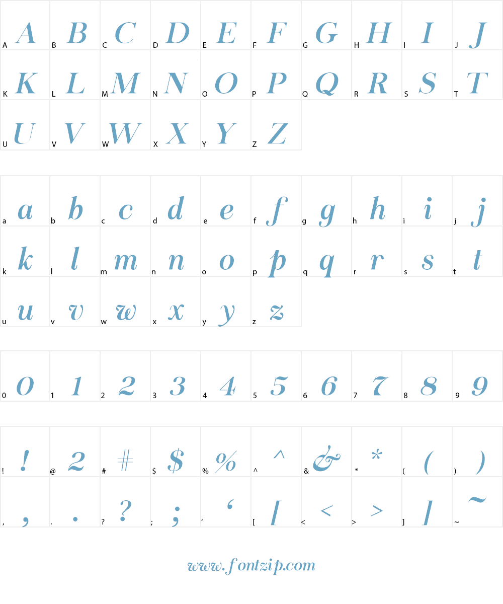 Chapaza Italic Font Character